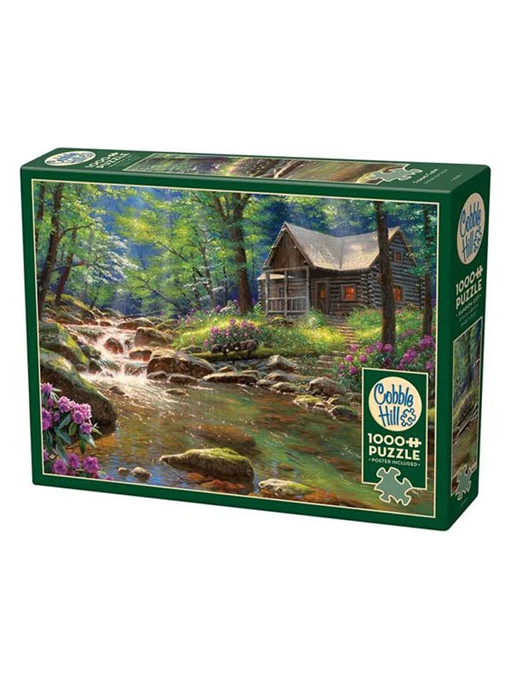 COBBLE HILL PUZZLES 1.000-częściowe puzzle "Forest hut by the stream" - 12+ rozmiar: onesize