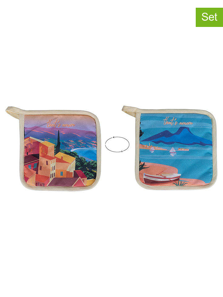 Villa d´Este Łapki kuchenne (2 szt.) "Thats Love" ze wzorem - 20 x 20 cm rozmiar: onesize