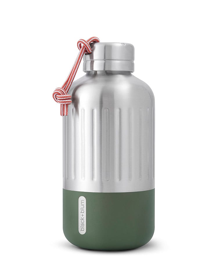 Black+Blum Butelka termiczna "Explorer" w kolorze srebrno-zielonym - 650 ml rozmiar: onesize