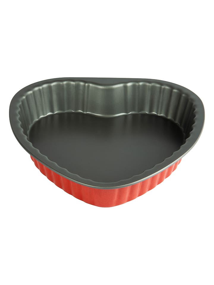 Trendy Kitchen by EXCÉLSA Foremka "Heart" w kolorze czarno-czerwonym do ciasta - 25 x 25 cm rozmiar: onesize