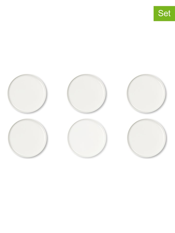 Trendy Kitchen by EXCÉLSA Talerze obiadowe (6 szt.) "Nordic" w kolorze białym - Ø 27 cm rozmiar: onesize