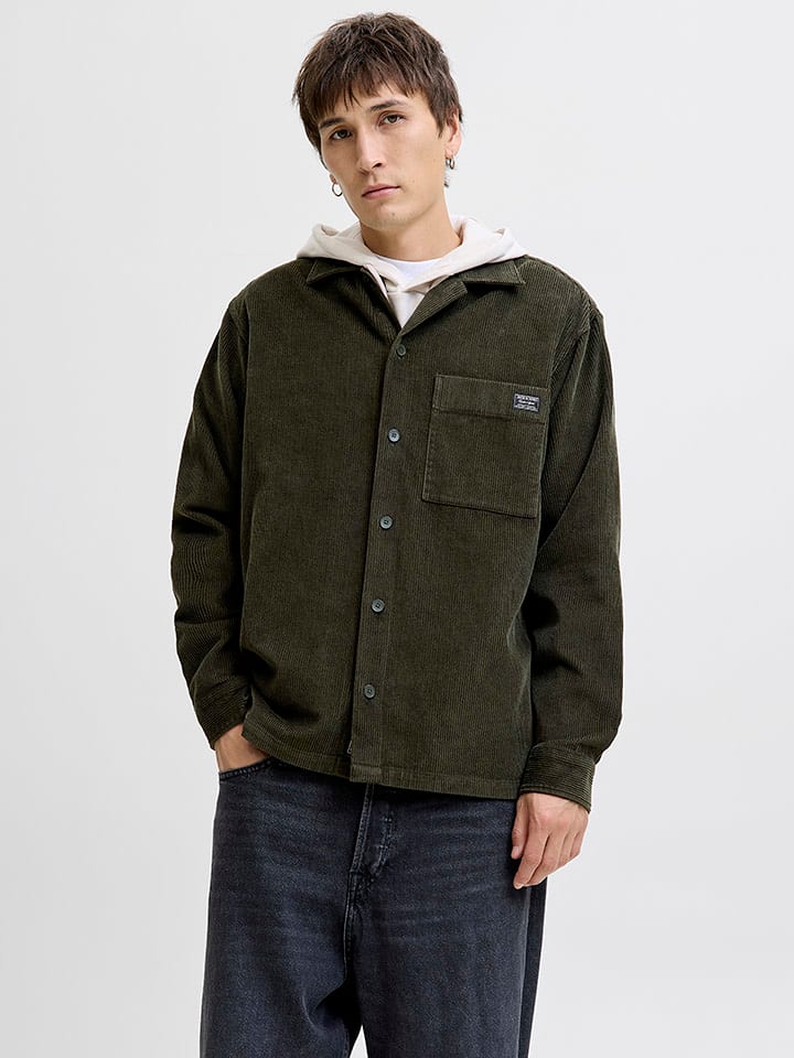 Jack & Jones Koszula sztruksowa w kolorze khaki rozmiar: M