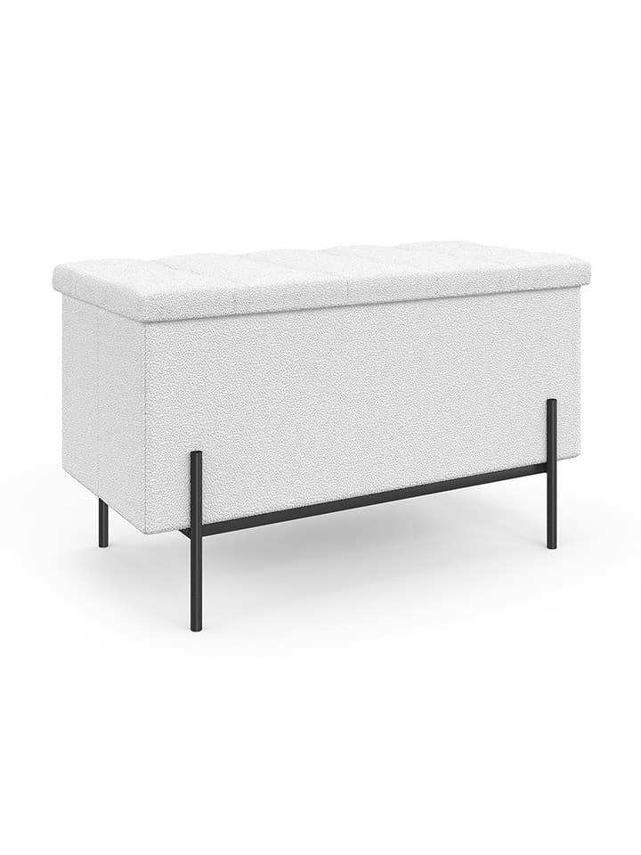 IDOMYA Essentials Ławka w kolorze białym ze schowkiem - 76 x 45 x 37 cm rozmiar: onesize