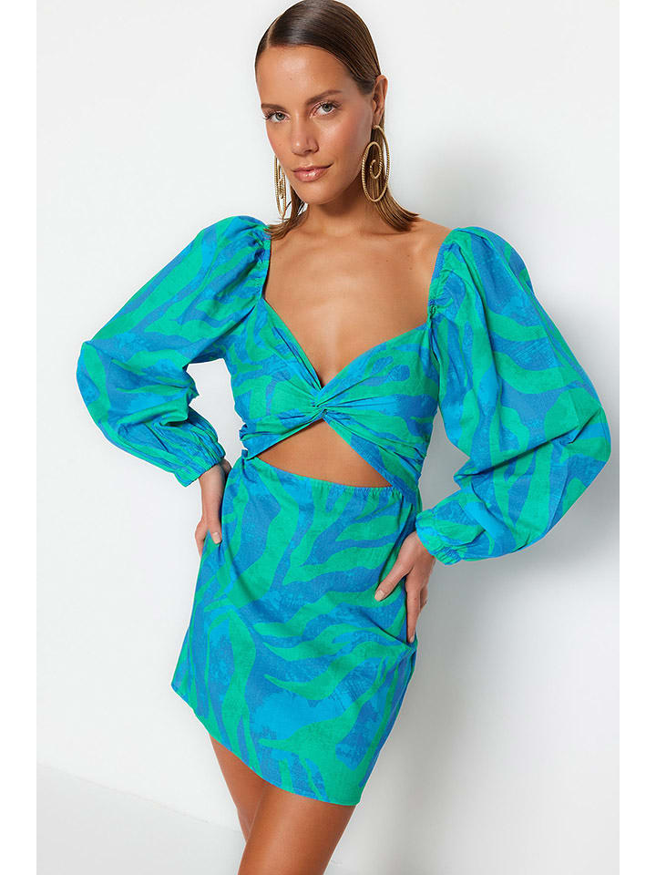 trendyol Sukienka w kolorze niebiesko-zielonym rozmiar: 40