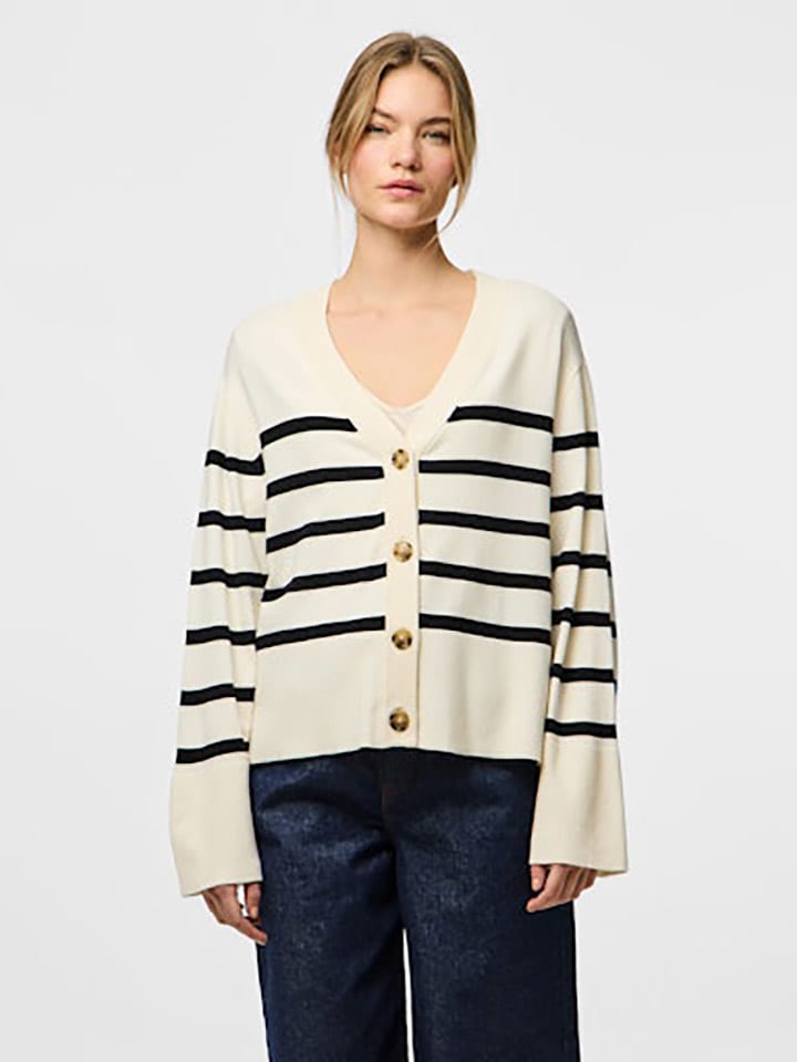 Pieces Kardigan w kolorze kremowo-czarnym rozmiar: XS
