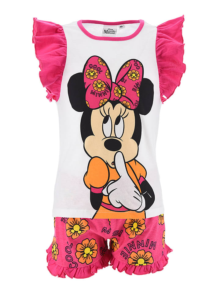 Disney Minnie Mouse Piżama "Minnie" w kolorze różowo-białym rozmiar: 98