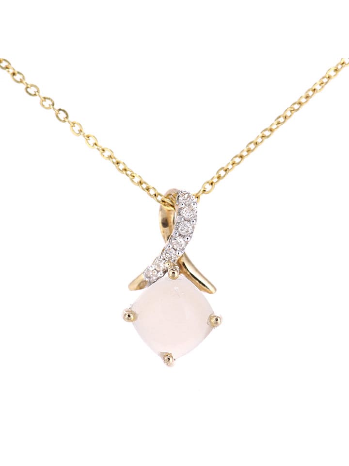 Revoni Złoty naszyjnik z diamentową zawieszką - dł. 46 cm rozmiar: onesize