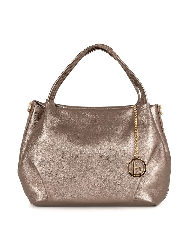 Lia Biassoni Skórzana torebka "Taro" w kolorze miedzianym - 28 x 25 x 18 cm rozmiar: onesize