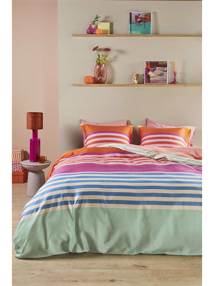 Oilily Komplet pościeli satynowej "Carly" w kolorze jasnoróżowym ze wzorem rozmiar: 155x220 cm