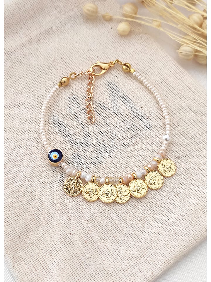 atelier MIU Pozłacana bransoletka z elementami ozdobnymi rozmiar: onesize