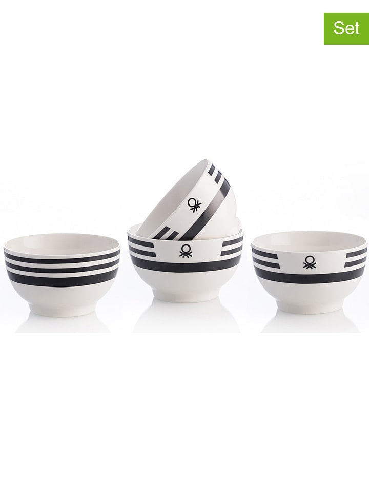 Benetton Miski (4 szt.) w kolorze biało-czarnym - 650 ml rozmiar: onesize