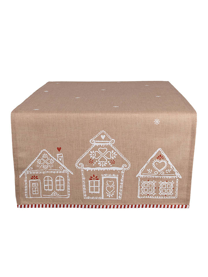 Clayre & Eef Bieżnik w kolorze beżowym - 140 x 50 cm rozmiar: onesize