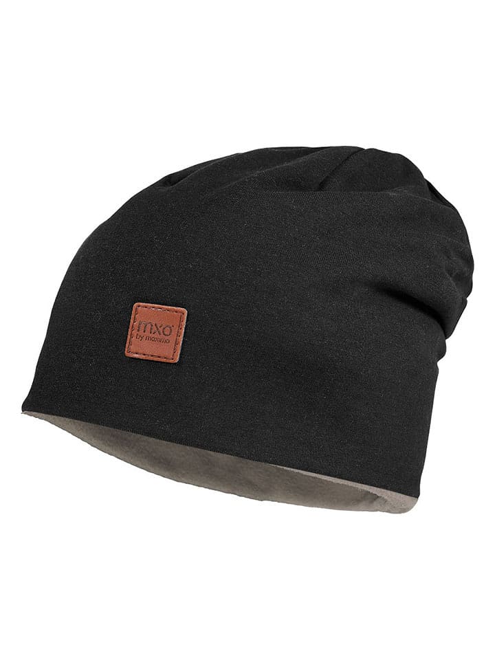 MaxiMo Dwustronna czapka beanie w kolorze czarno-beżowym rozmiar: 51 cm