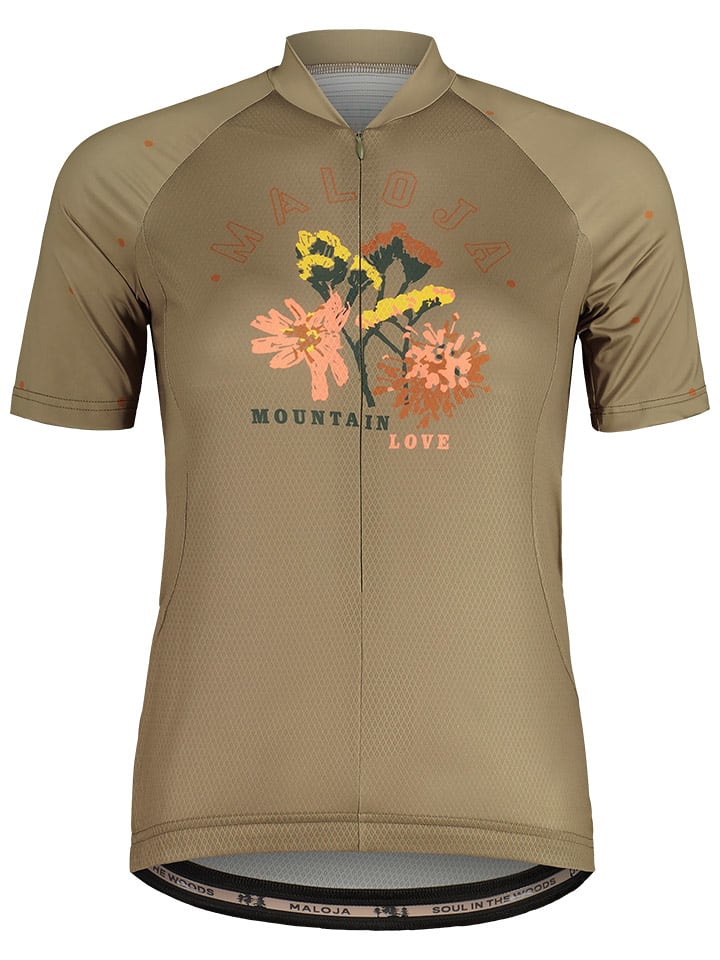 Maloja Koszulka kolarska "VanilM" w kolorze khaki rozmiar: XL