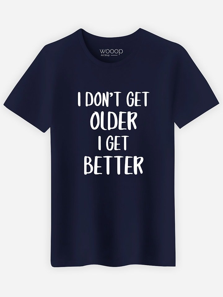 WOOOP Koszulka "I don't get older" w kolorze granatowym rozmiar: S
