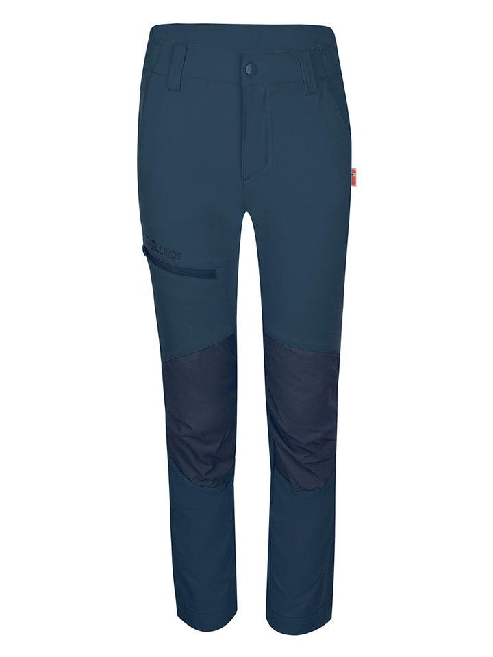Trollkids Spodnie softshellowe "Lysefjord XT" w kolorze granatowym rozmiar: 146