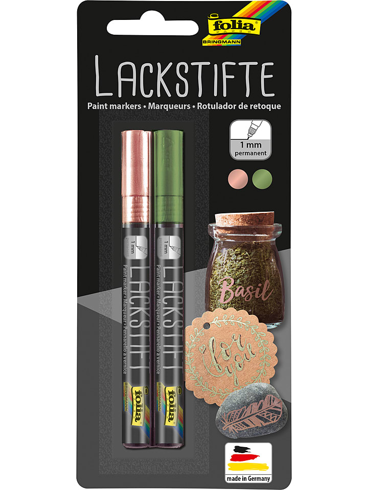 folia PAPER Lakiery (2 szt.) w kolorze różowozłotym i oliwkowym w sztyfcie rozmiar: onesize