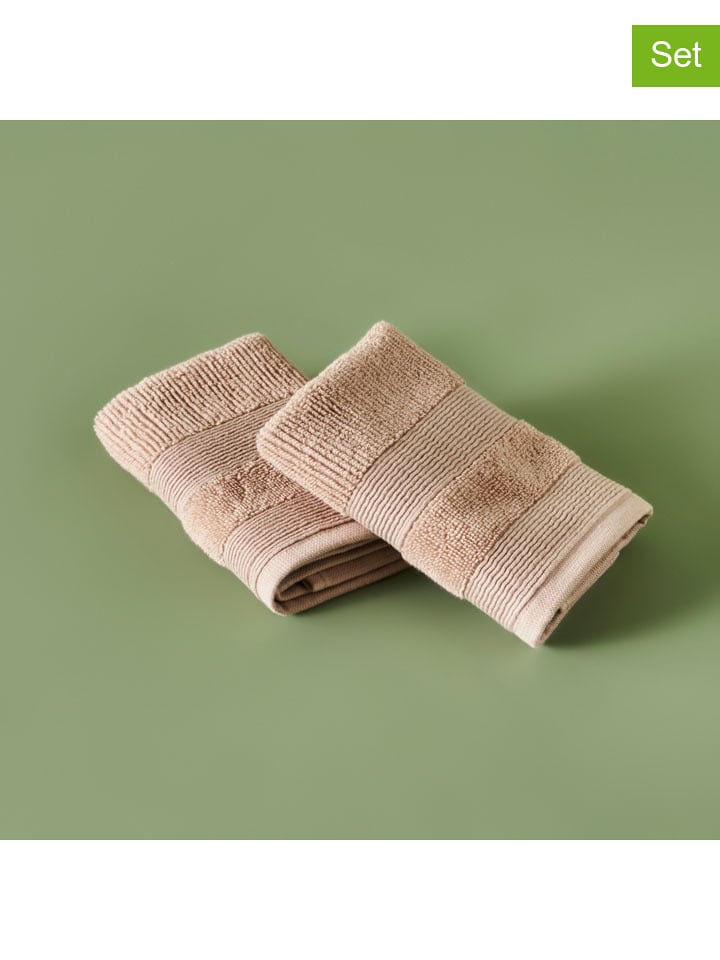 BELLA MAISON Myjki (2 szt.) "Juna" w kolorze beżowym - 30 x 30 cm rozmiar: onesize