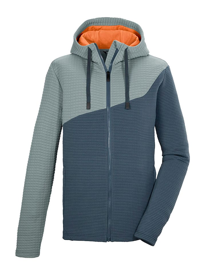 Killtec Kurtka polarowa "Kos" w kolorze turkusowo-granatowym rozmiar: L