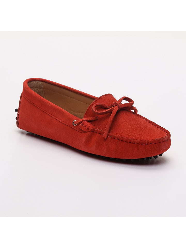 CHARLES & SMITH Skórzane mokasyny "Newton" w kolorze czerwonym rozmiar: 37