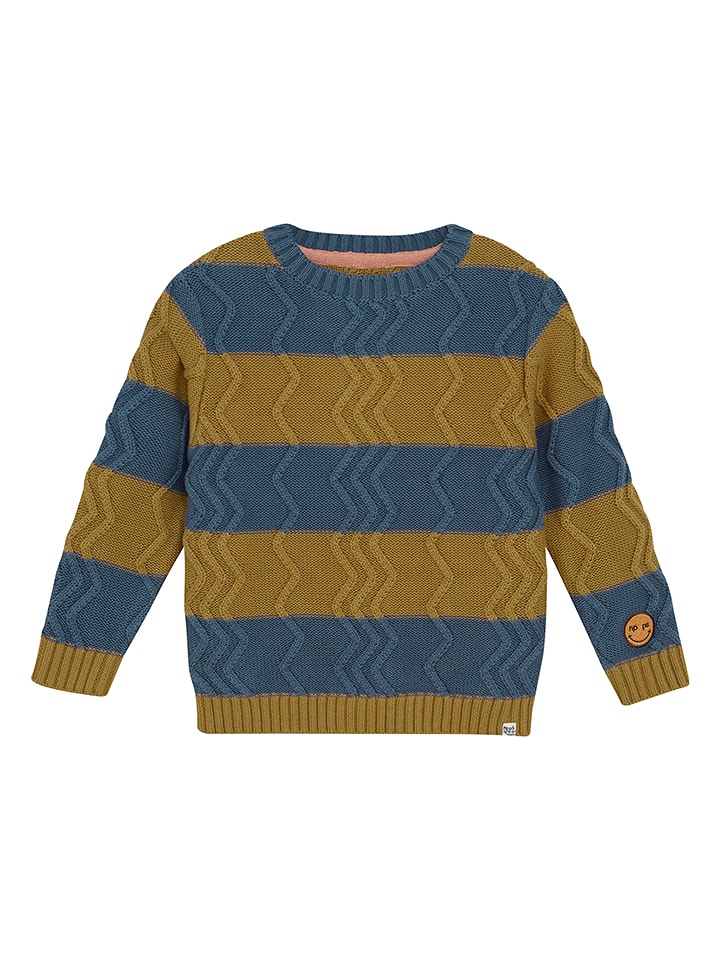 Noppies Sweter w kolorze niebiesko-jasnobrązowym rozmiar: 128