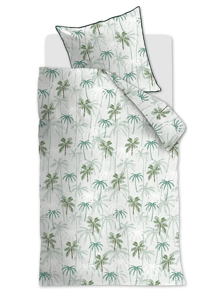 Rivièra Maison Komplet pościeli "Palm Parade" w kolorze zielonym rozmiar: 155x220 cm