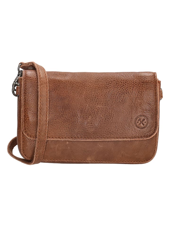 HIDE & STITCHES Skórzana torebka w kolorze jasnobrązowym na telefon - 11 x 18 x 5 cm rozmiar: onesize