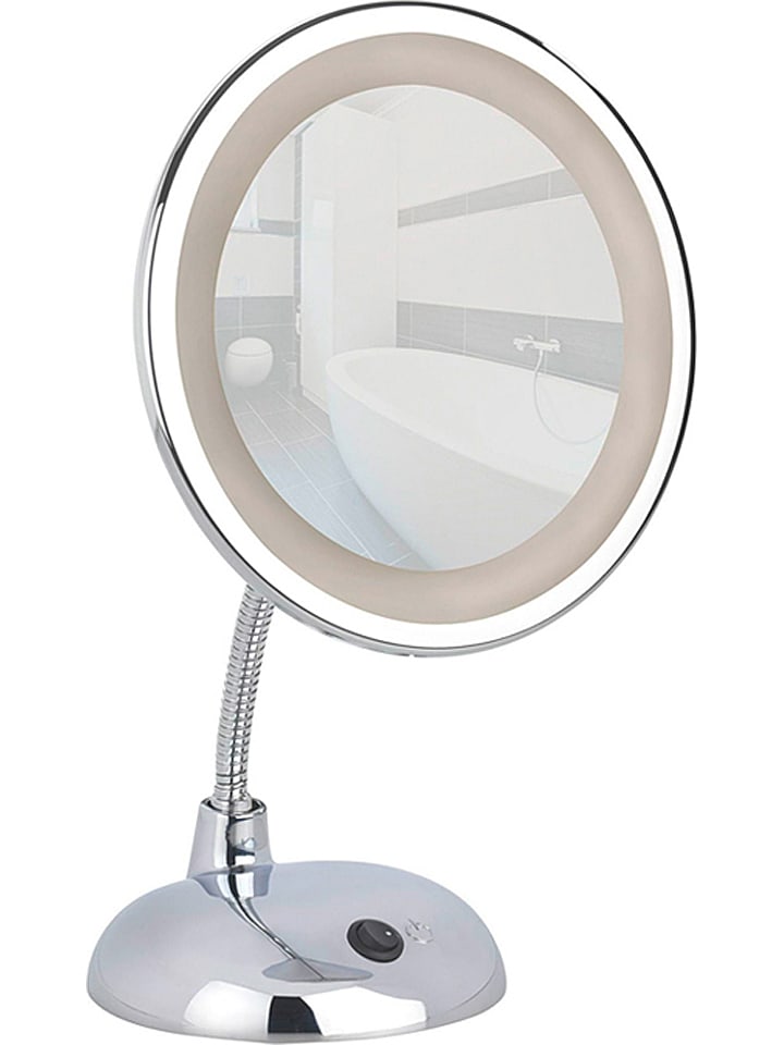 Wenko Lusterko kosmetyczne LED "Style" w kolorze srebrnym - Ø 16 cm rozmiar: onesize