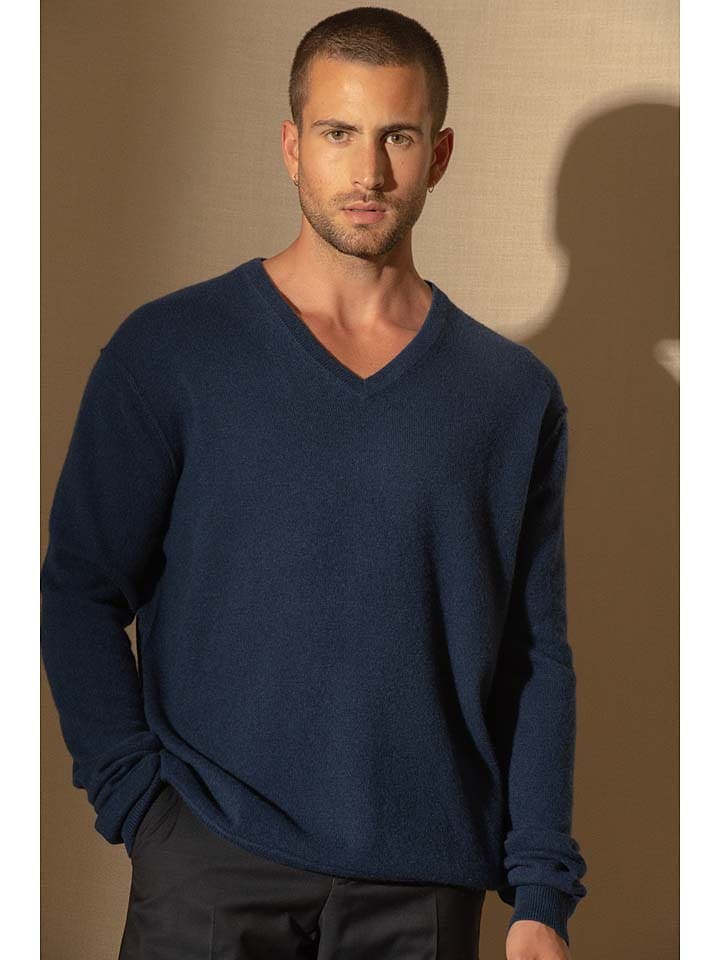 Perfect Cashmere Kaszmirowy sweter "Lorenzo" w kolorze granatowym rozmiar: L