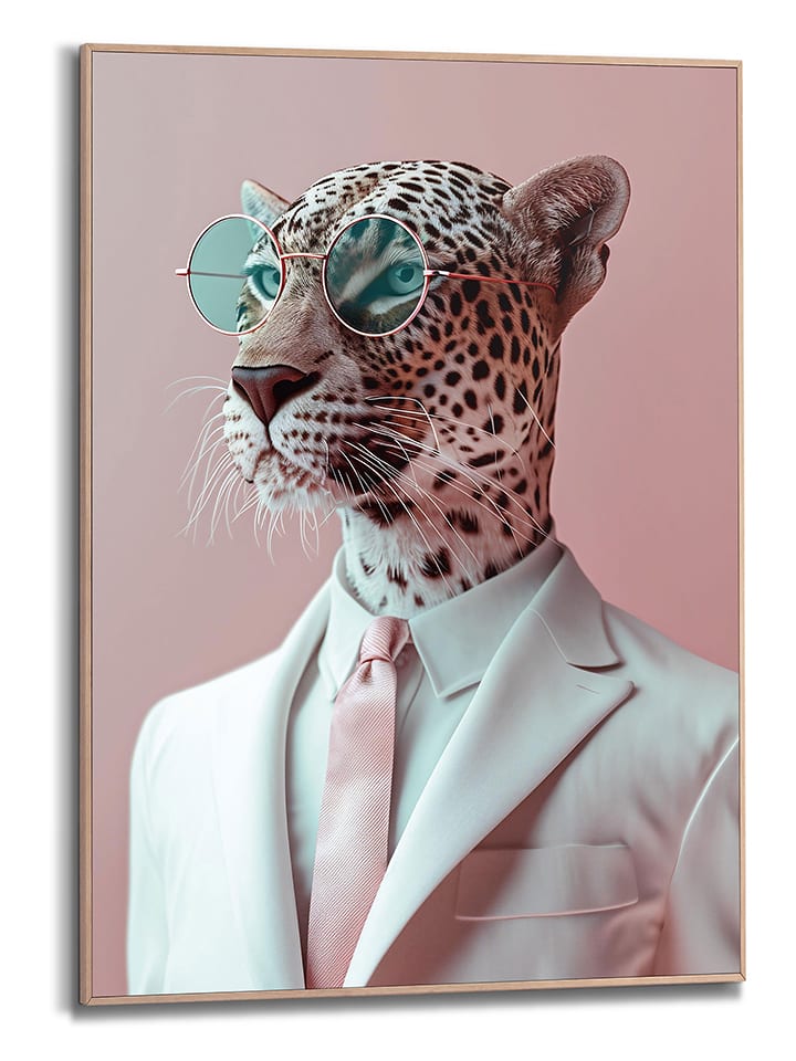 Orangewallz Druk artystyczny "Panther Portrait" w ramce rozmiar: 50x70 cm