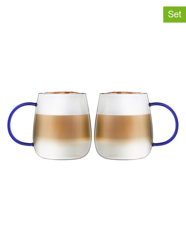 Vialli Design Szklanki (2 szt.) "Bolla" w kolorze niebieskim - 400 ml rozmiar: onesize