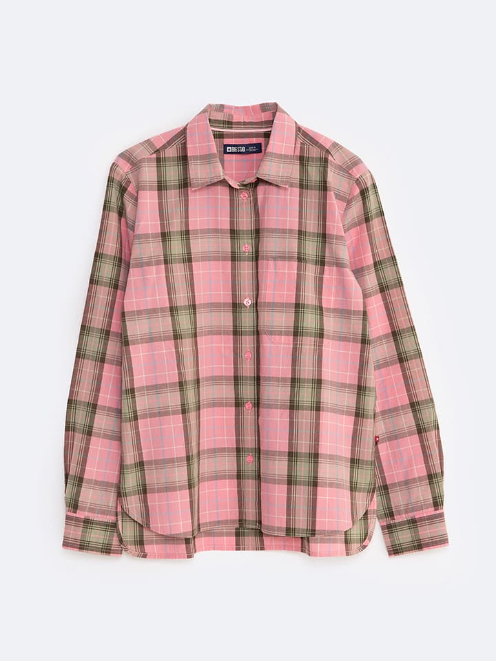 BIG STAR Koszula w kolorze jasnoróżowo-oliwkowym rozmiar: S