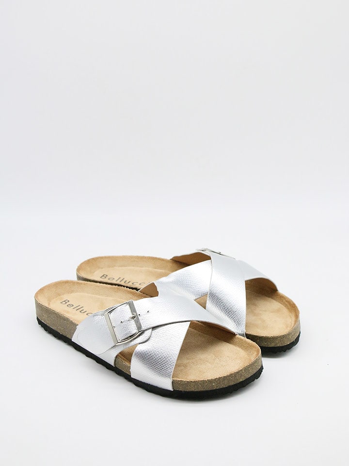Bellucci Klapki w kolorze srebrnym rozmiar: 39