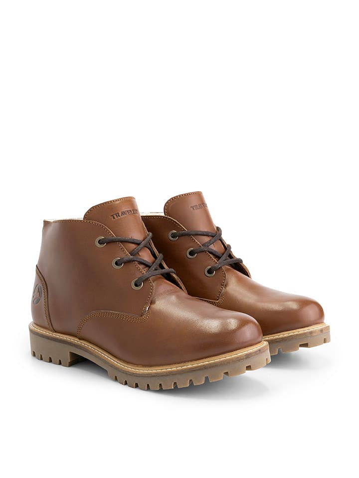 TRAVELIN' Skórzane trzewiki "Trehause" w kolorze jasnobrązowym rozmiar: 43