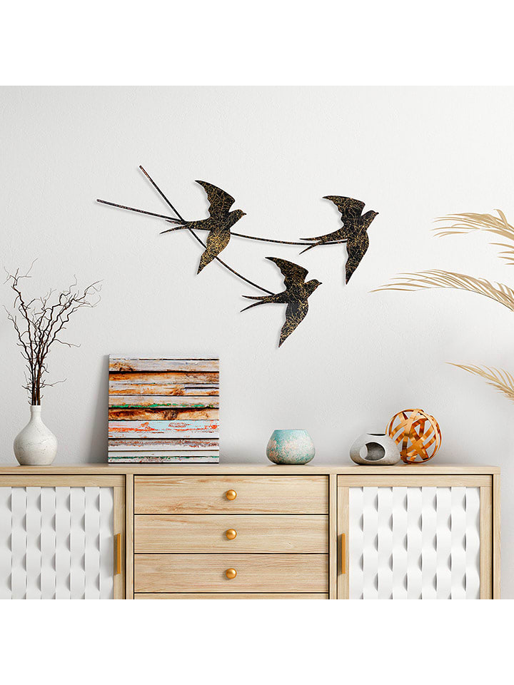 wall addiction Dekoracja ścienna w kolorze złoto-czarnym rozmiar: 42x70 cm