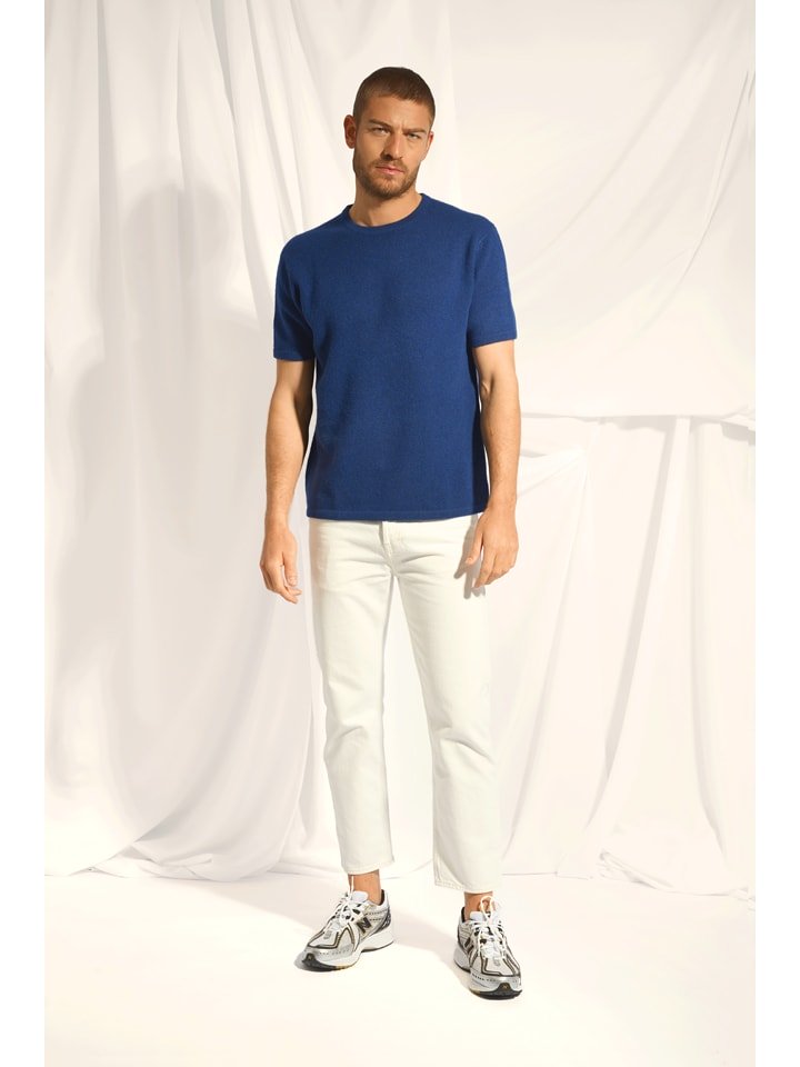 Just Cashmere Kaszmirowy sweter "Rebeka" w kolorze niebieskim rozmiar: L