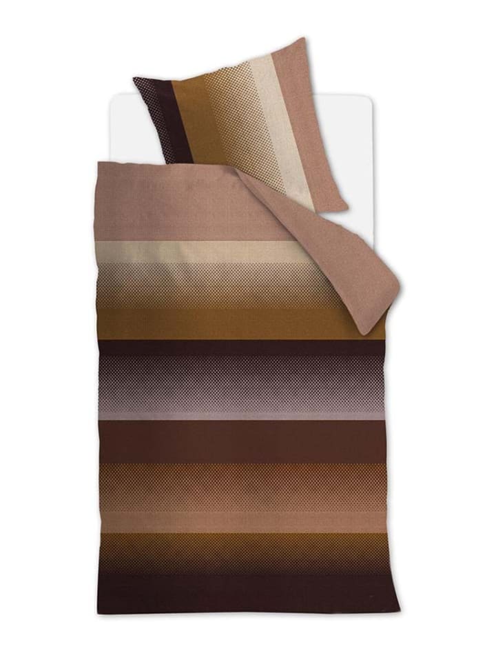 Beddinghouse Komplet pościeli satynowej "Luke" w kolorze brązowo-szaro-beżowym rozmiar: 135x200 cm