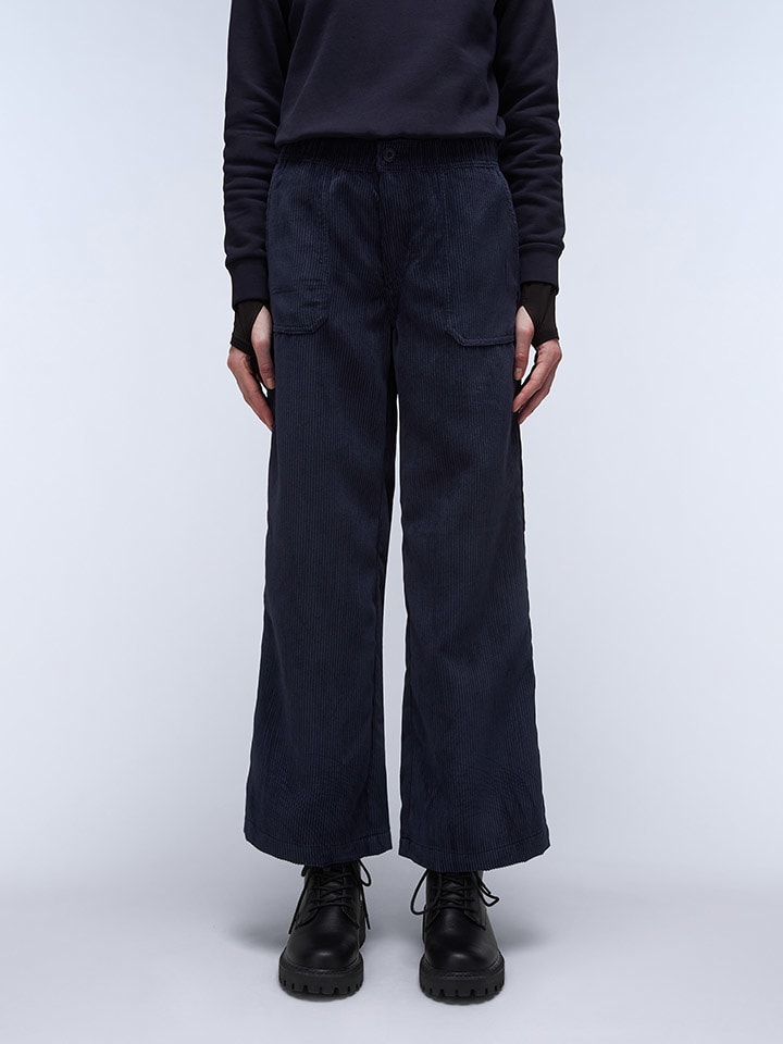 Napapijri Spodnie sztruksowe w kolorze granatowym rozmiar: S