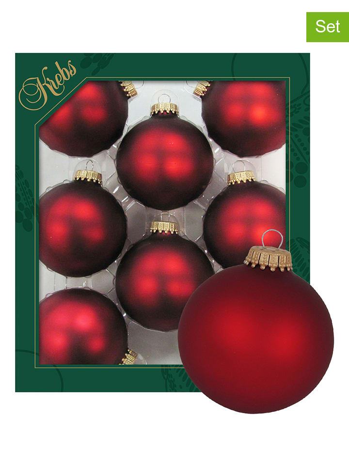 Krebs Glas Lauscha Bombki (8 szt.) w kolorze czerwonym rozmiar: onesize