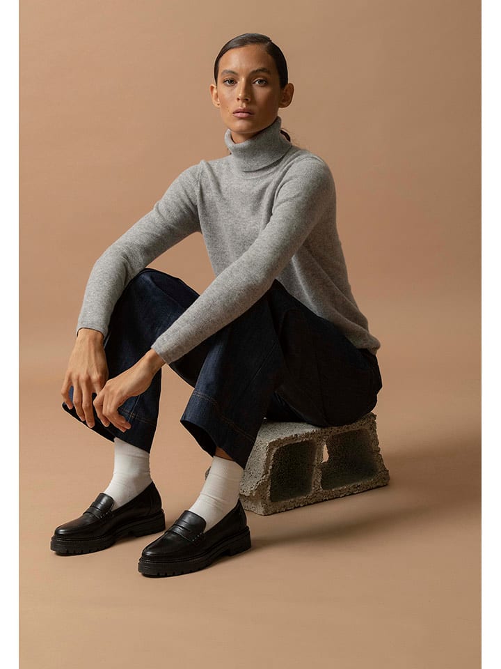 Perfect Cashmere Kaszmirowy golf "Ashley" w kolorze jasnoszarym rozmiar: S