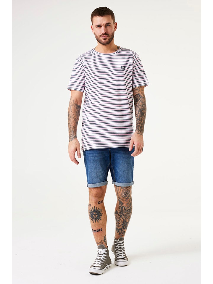 Garcia Koszulka w kolorze granatowo-różowo-białym rozmiar: S