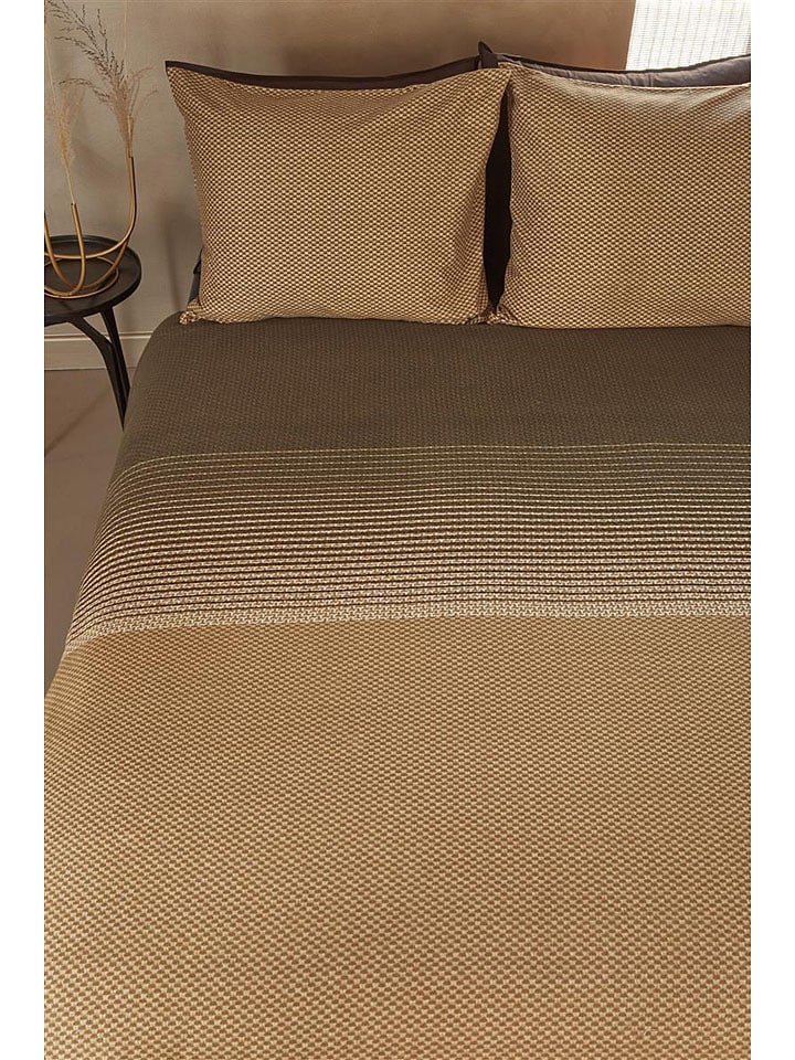 Beddinghouse Komplet pościeli flanelowej "Demi" w kolorze beżowym rozmiar: 135x200 cm