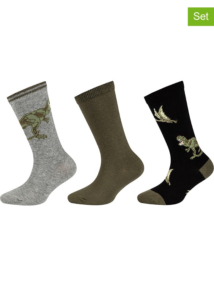 s.Oliver Skarpety (6 par) w kolorze szaro-czarno-ciemnobrązowym rozmiar: 27-30