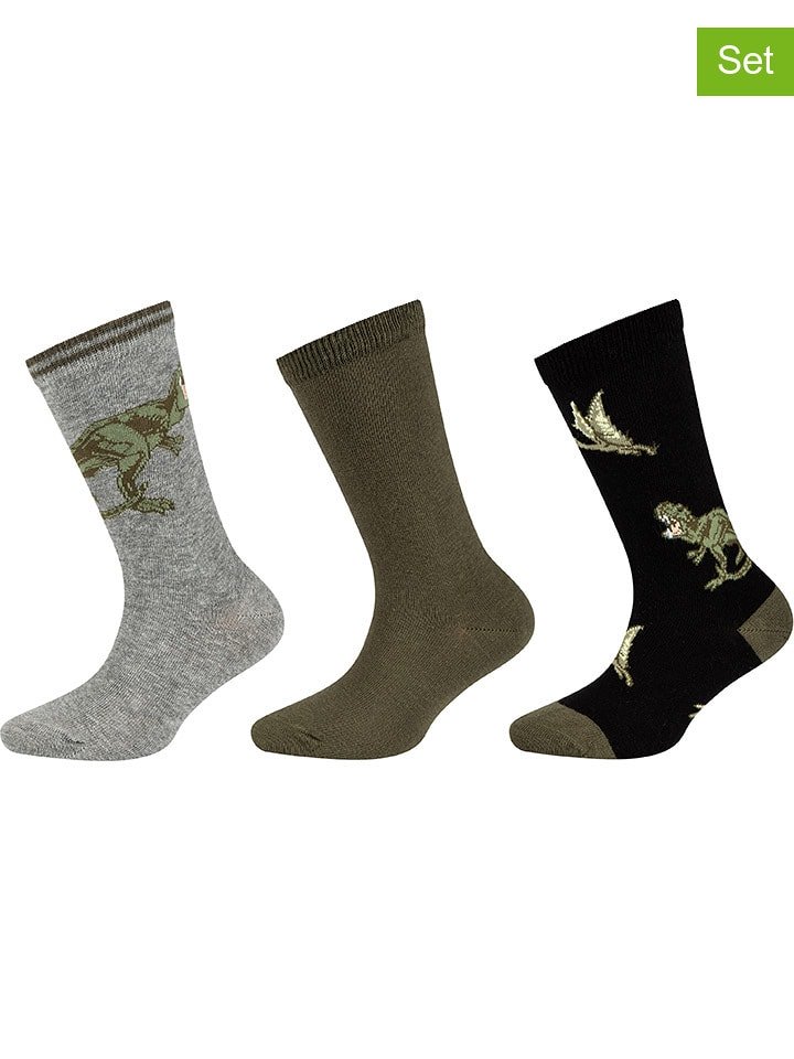 s.Oliver Skarpety (6 par) w kolorze szaro-czarno-ciemnobrązowym rozmiar: 27-30