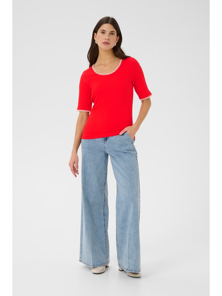 Kaffe Koszulka w kolorze czerwonym rozmiar: M