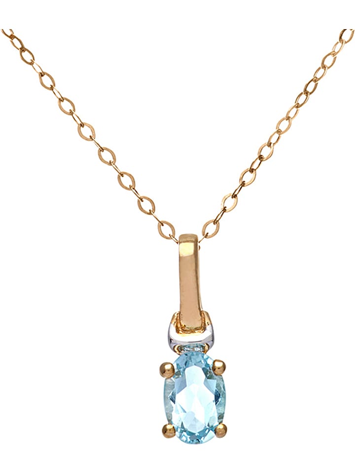 Revoni Złoty naszyjnik z topazem - dł. 45 cm rozmiar: onesize