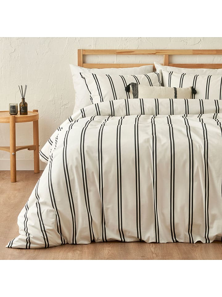 BELLA MAISON 3-częściowy komplet pościeli renforcé "April" w kolorze biało-czarnym rozmiar: 200x220 cm