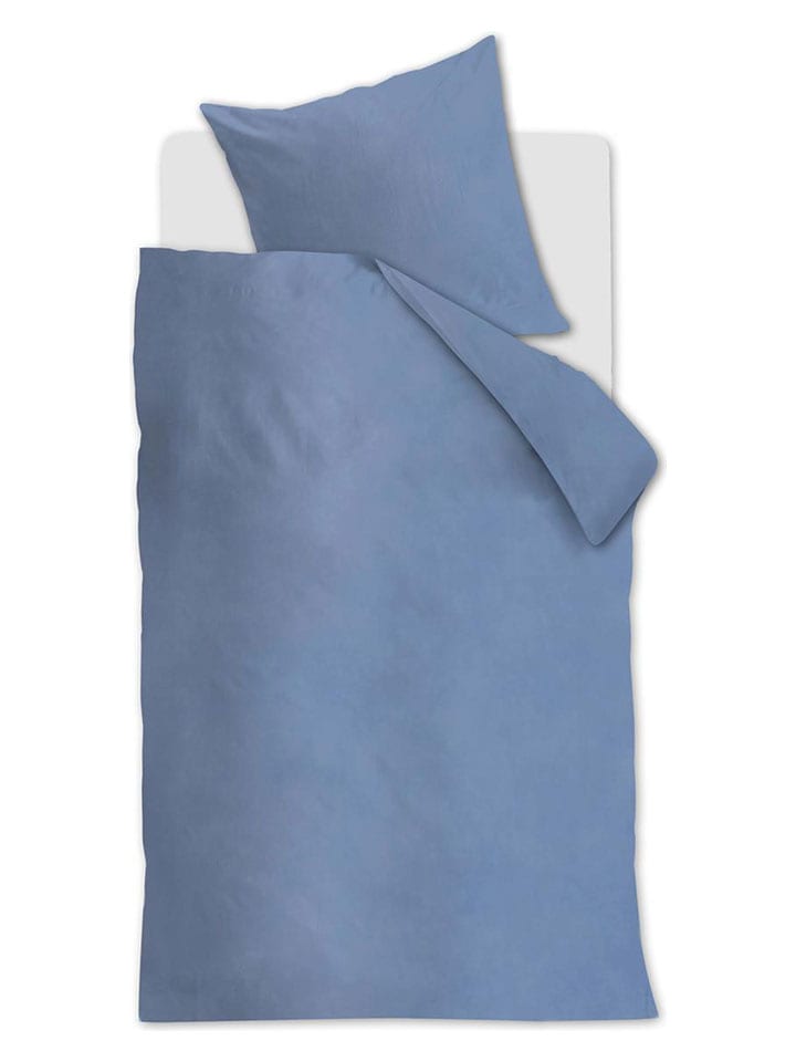 At Home Komplet pościeli aksamitnej "Tender" w kolorze błękitnym rozmiar: 155x220 cm
