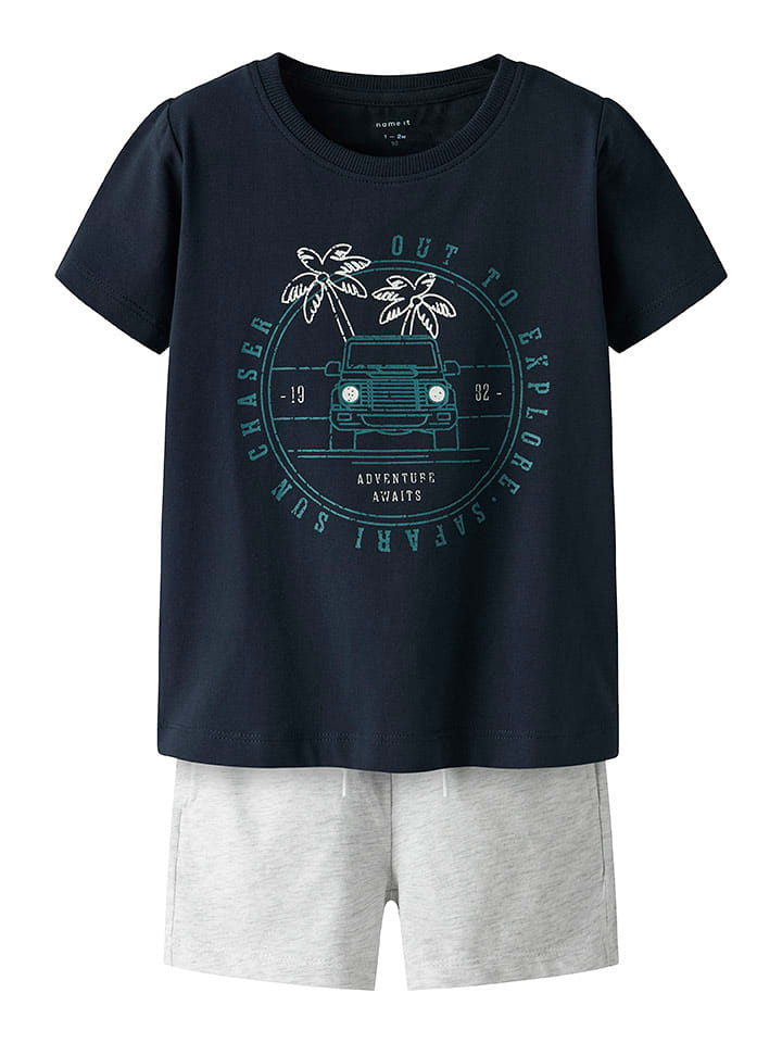 name it 2-częściowy zestaw "Jaspen" w kolorze granatowo-szarym rozmiar: 104