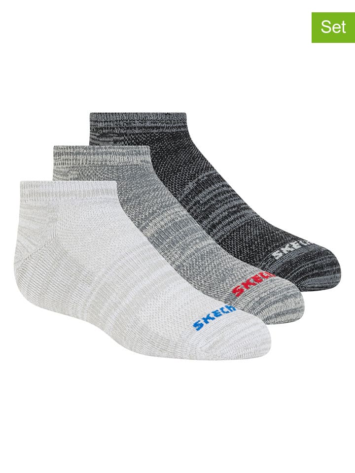 Skechers Skarpety (3 pary) w kolorze antracytowo-biało-szarym rozmiar: 27,5-35,5